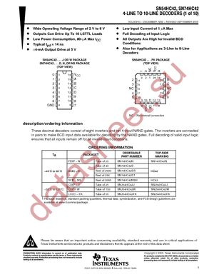 SN74HC42DRE4 datasheet  